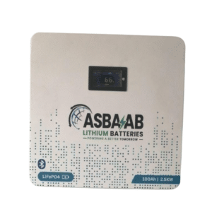 ASBAAB Lithium Battery 2.5kWh 25.6V 100Ah LiFePO4 - MES2500-2.5K Wall Mount | 5000 Cycles
